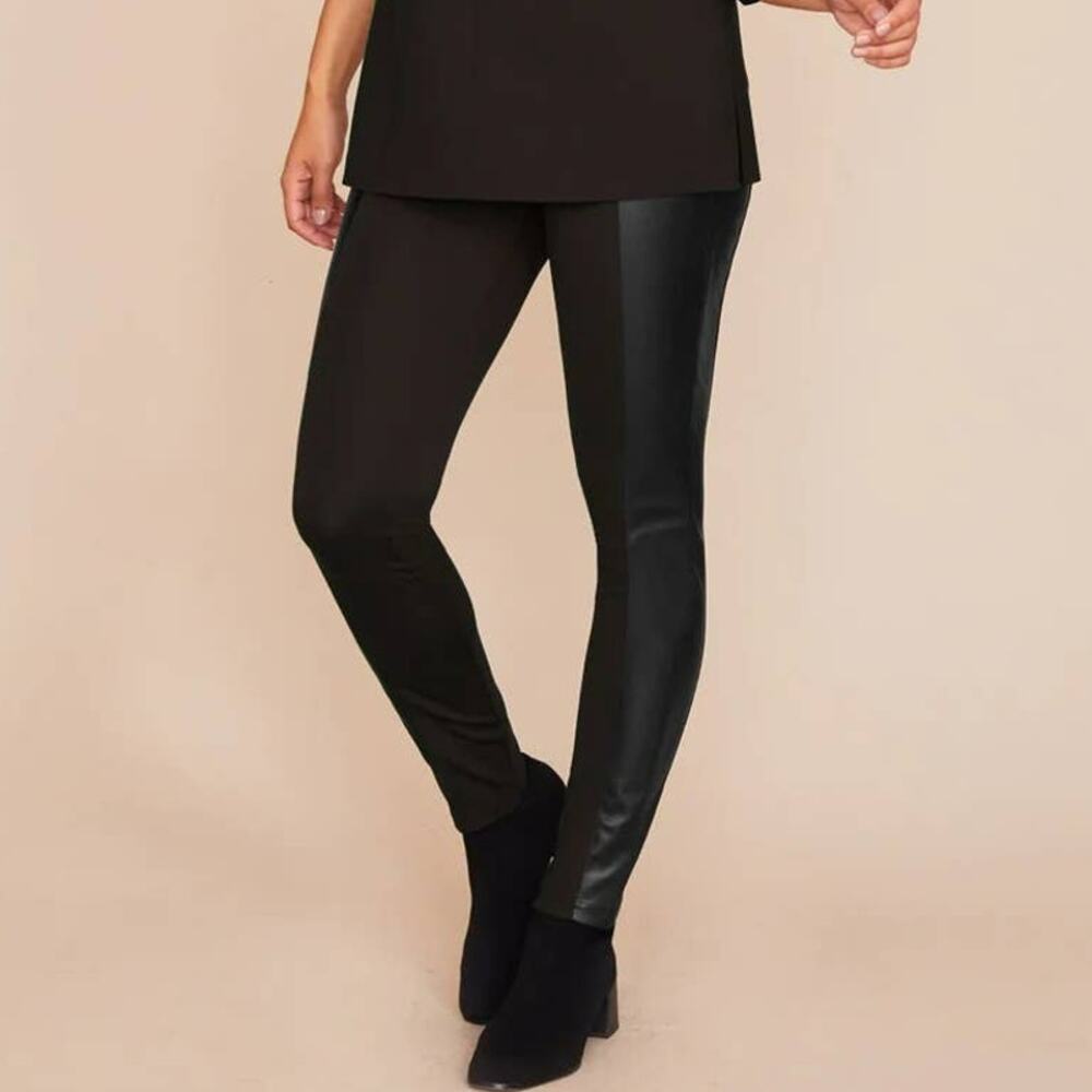 Peace of Cloth Ryan Legging Paramount‎ Knit Black Faux Leather XS